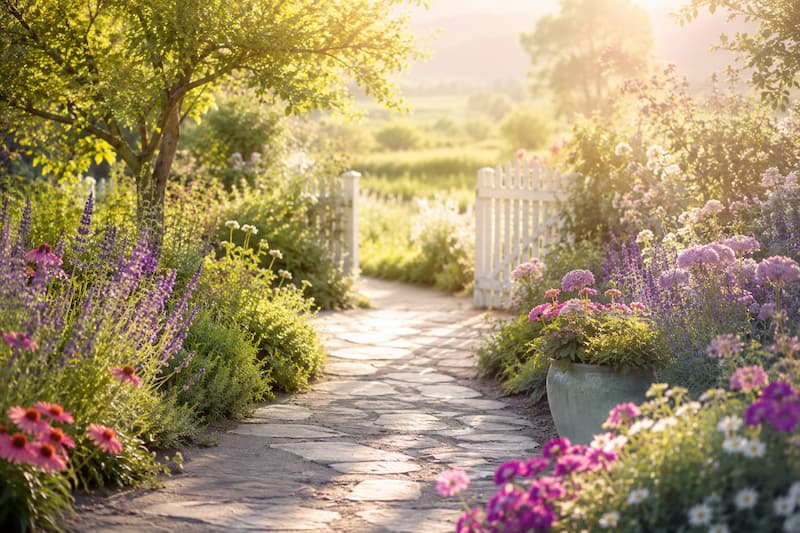 Beautiful winding summer path